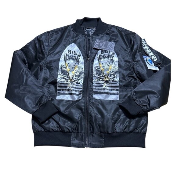 Rebel Vengeance Bomber JacketSize M All That Glitters Is Gold Streetwear NWT